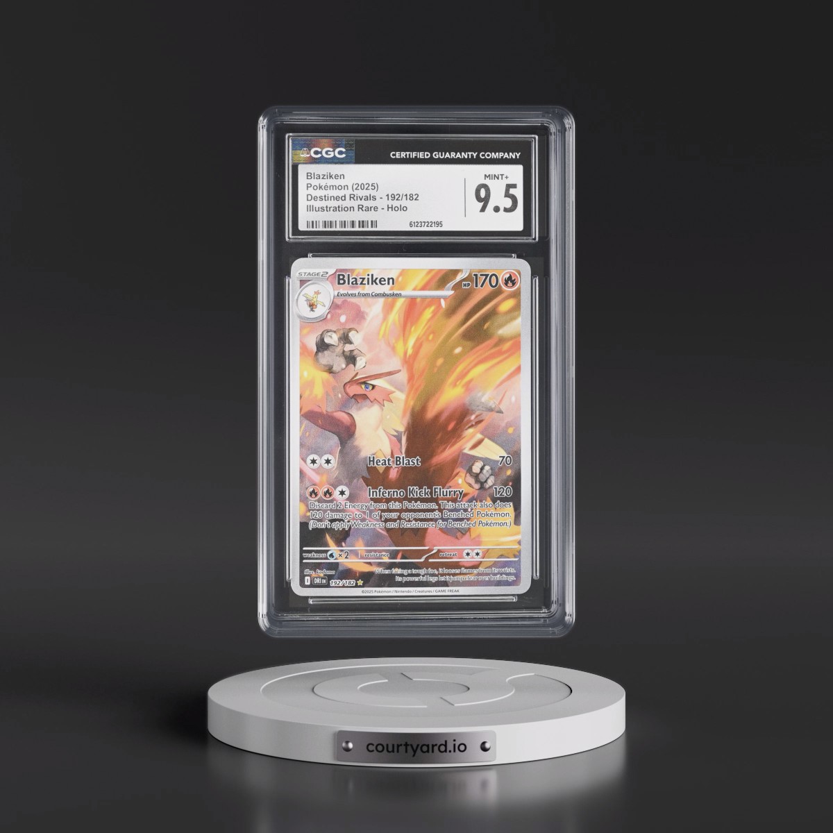 2025 Destined Rivals - DRI EN #192/182 Blaziken - Illustration Rare Holo (CGC 9.5 MINT+)