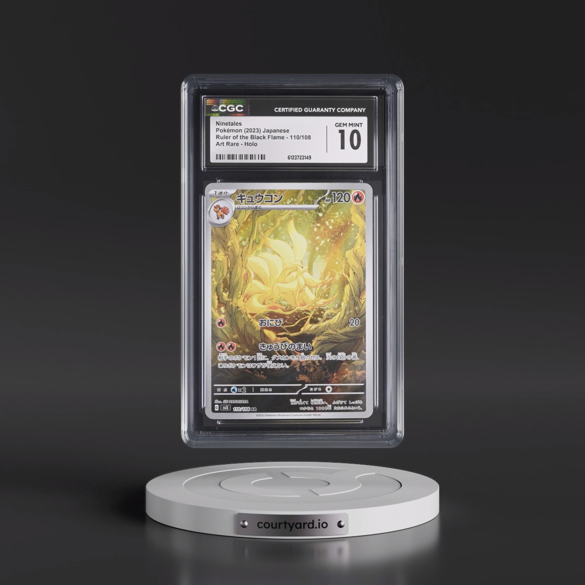 2023 Ruler of the Black Flame #110/108 Ninetales - Art Rare Holo (CGC 10 GEM MINT)