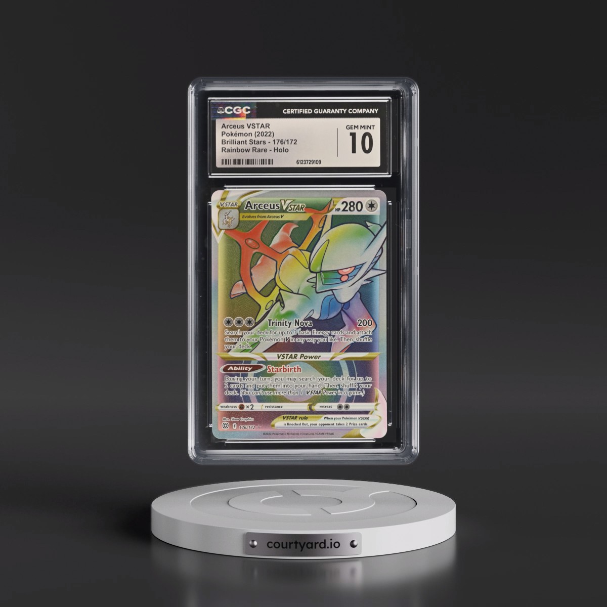 2022 Brilliant Stars #176/172 Arceus VSTAR - Rainbow Rare Holo (CGC 10 GEM MINT)