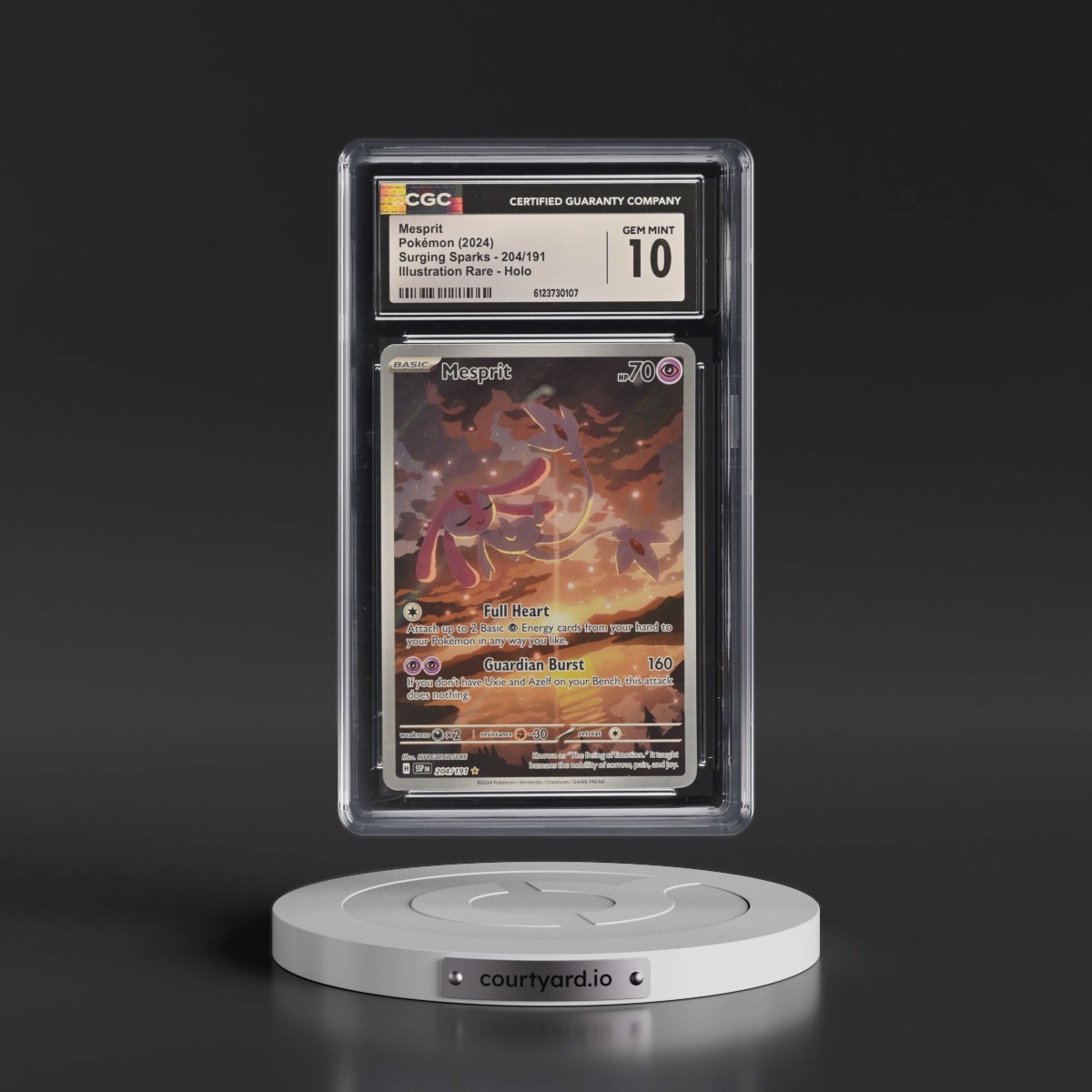2024 Surging Sparks - SSP EN #204/191 Mesprit - Illustration Rare Holo (CGC 10 GEM MINT)
