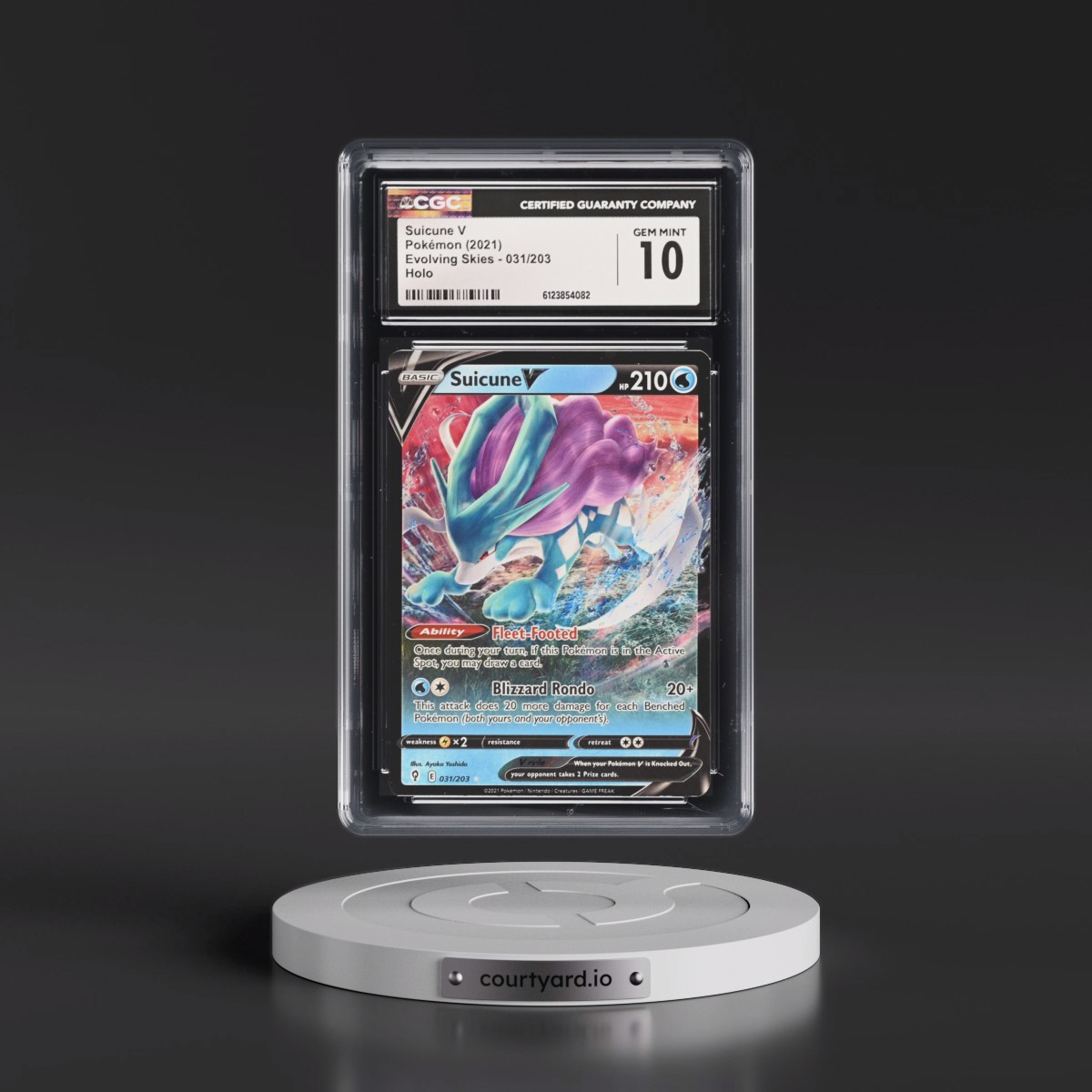 2021 Evolving Skies #031/203 Suicune V - Holo (CGC 10 GEM MINT)