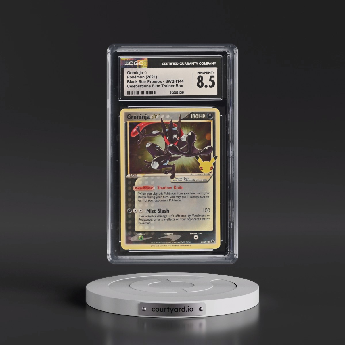 2017 Black Star Promos - Sword & Shield #SWSH144 Greninja â - Celebrations Elite Trainer Box (Cosmos Holo) (CGC 8.5 NM-MT+)