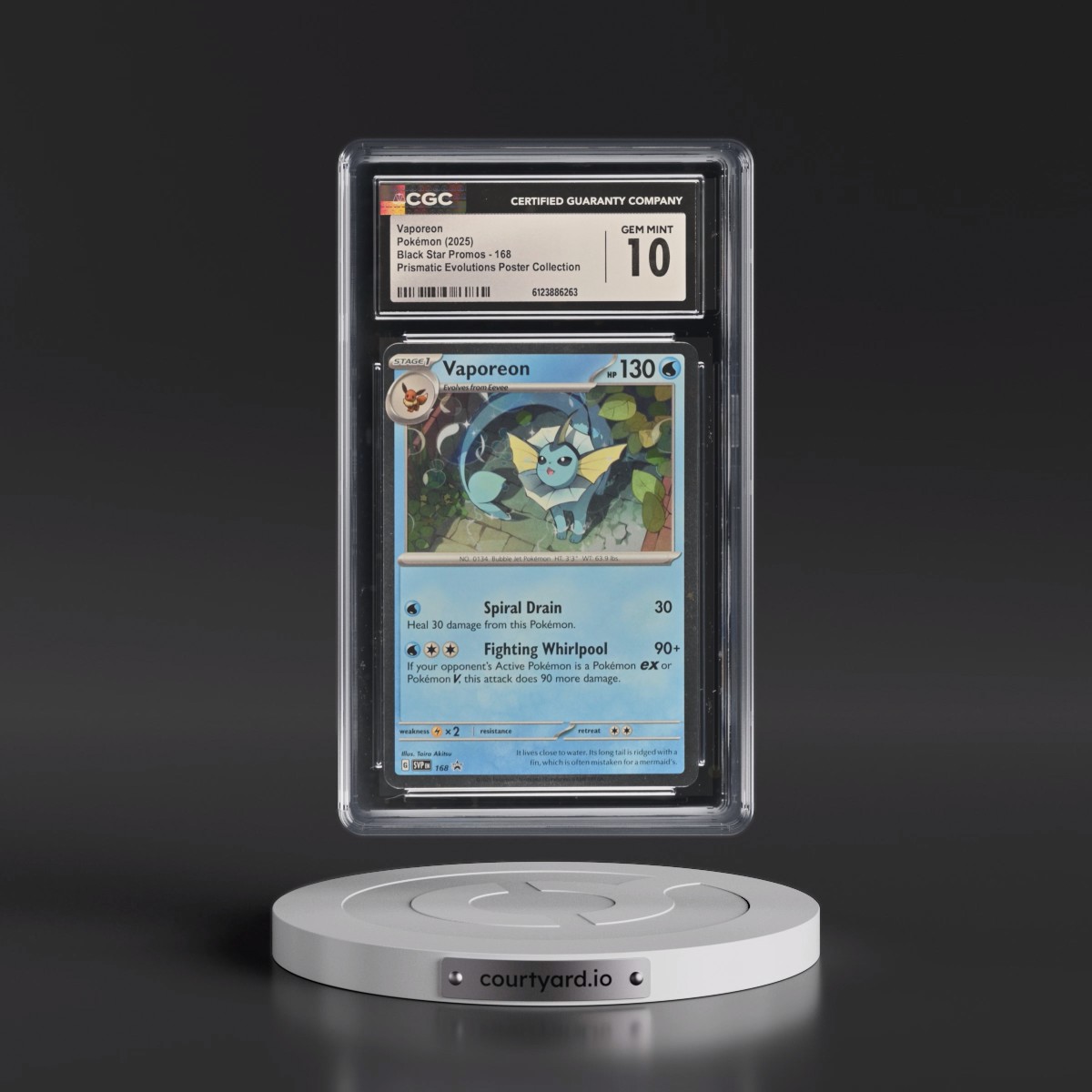 2023 Black Star Promos - Scarlet & Violet SVP EN #168 Vaporeon - Prismatic Evolutions Poster Collection (Cosmos Holo) (CGC 10 GEM MINT)