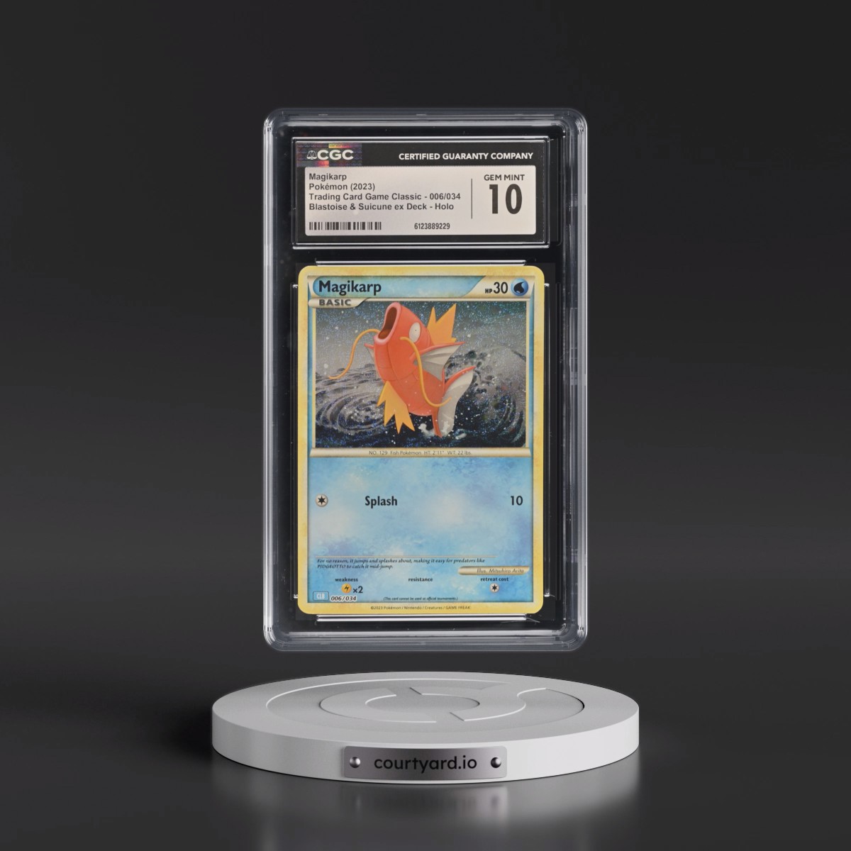 2023 Trading Card Game Classic - CLV, CLC, CLB #006/034 Magikarp - Blastoise & Suicune ex Deck - CLB Holo (CGC 10 GEM MINT)