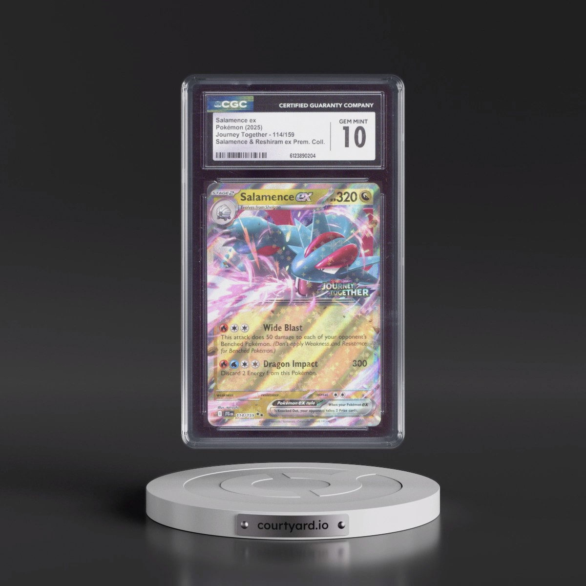 2024 Journey Together - JTG EN #114/159 Salamence ex - Salamence & Reshiram ex Prem. Collection (CGC 10 GEM MINT)