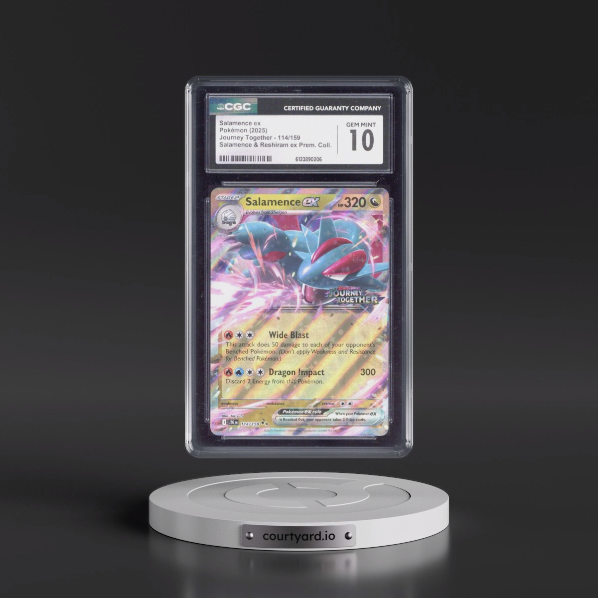 2024 Journey Together - JTG EN #114/159 Salamence ex - Salamence & Reshiram ex Prem. Collection (CGC 10 GEM MINT)