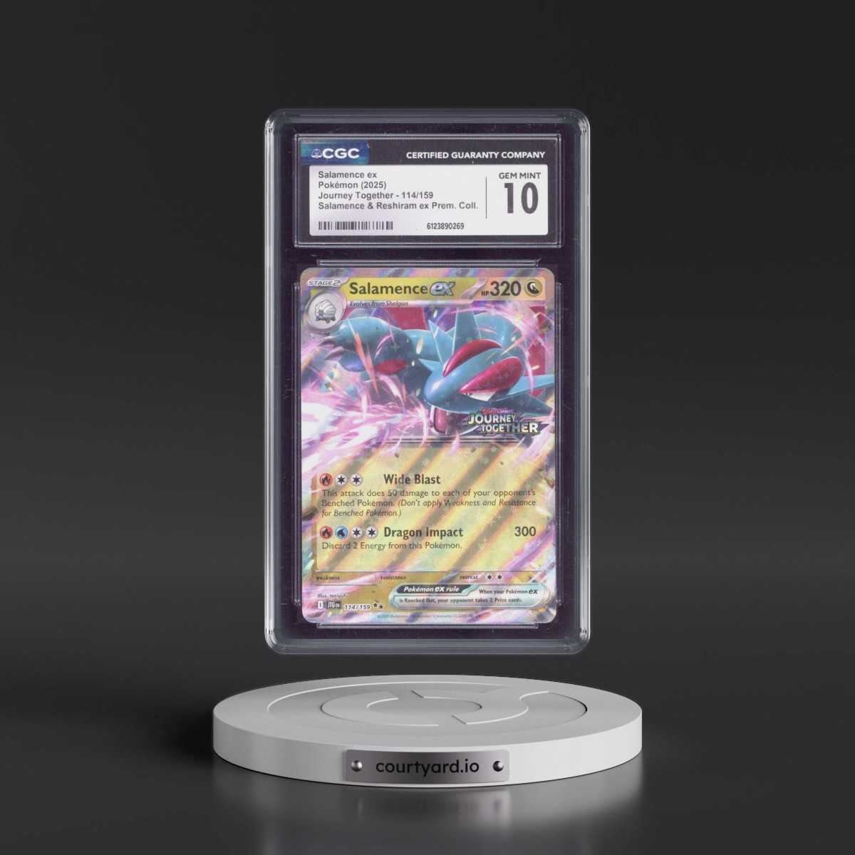 2024 Journey Together - JTG EN #114/159 Salamence ex - Salamence & Reshiram ex Prem. Collection (CGC 10 GEM MINT)
