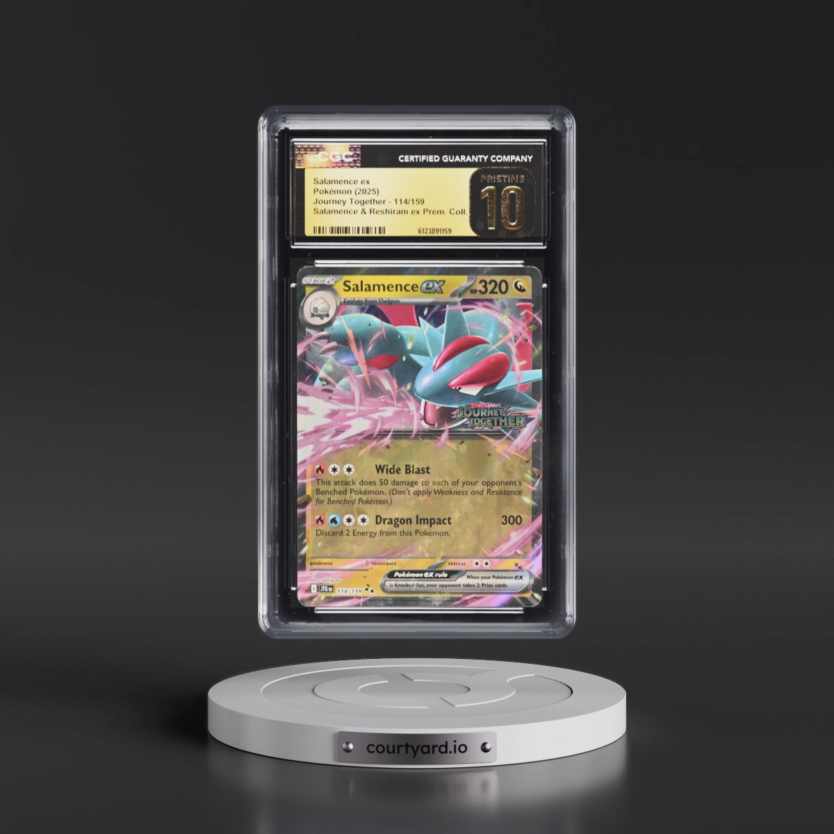 2024 Journey Together - JTG EN #114/159 Salamence ex - Salamence & Reshiram ex Prem. Collection (CGC 10 PRISTINE)