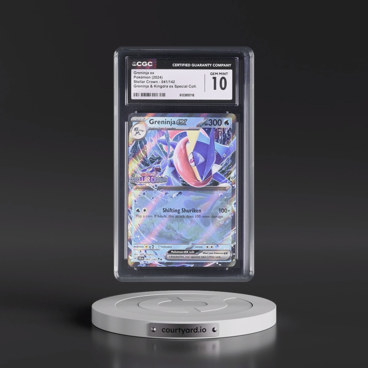 2024 Stellar Crown - SCR EN #041/142 Greninja ex - Greninja & Kingdra ex Special Collection (Set Stamp) (Holo) (CGC 10 GEM MINT)