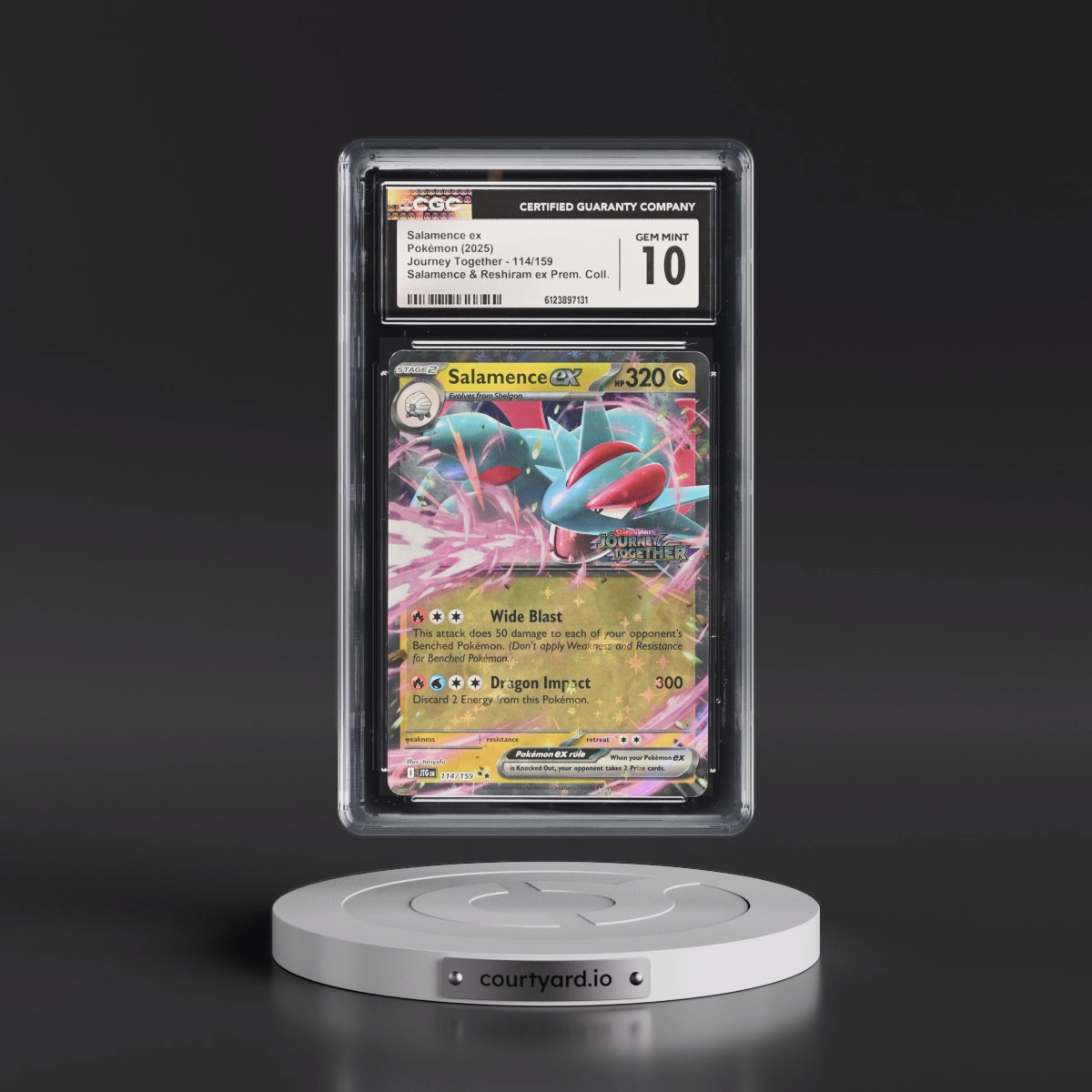 2024 Journey Together - JTG EN #114/159 Salamence ex - Salamence & Reshiram ex Prem. Collection (CGC 10 GEM MINT)