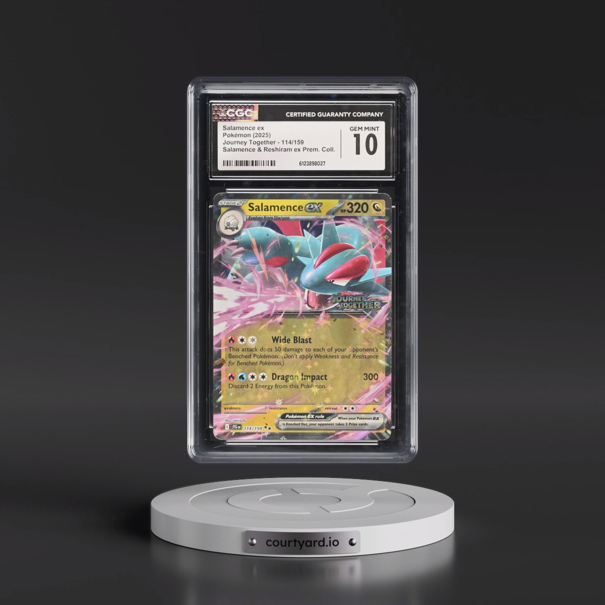 2024 Journey Together - JTG EN #114/159 Salamence ex - Salamence & Reshiram ex Prem. Collection (CGC 10 GEM MINT)