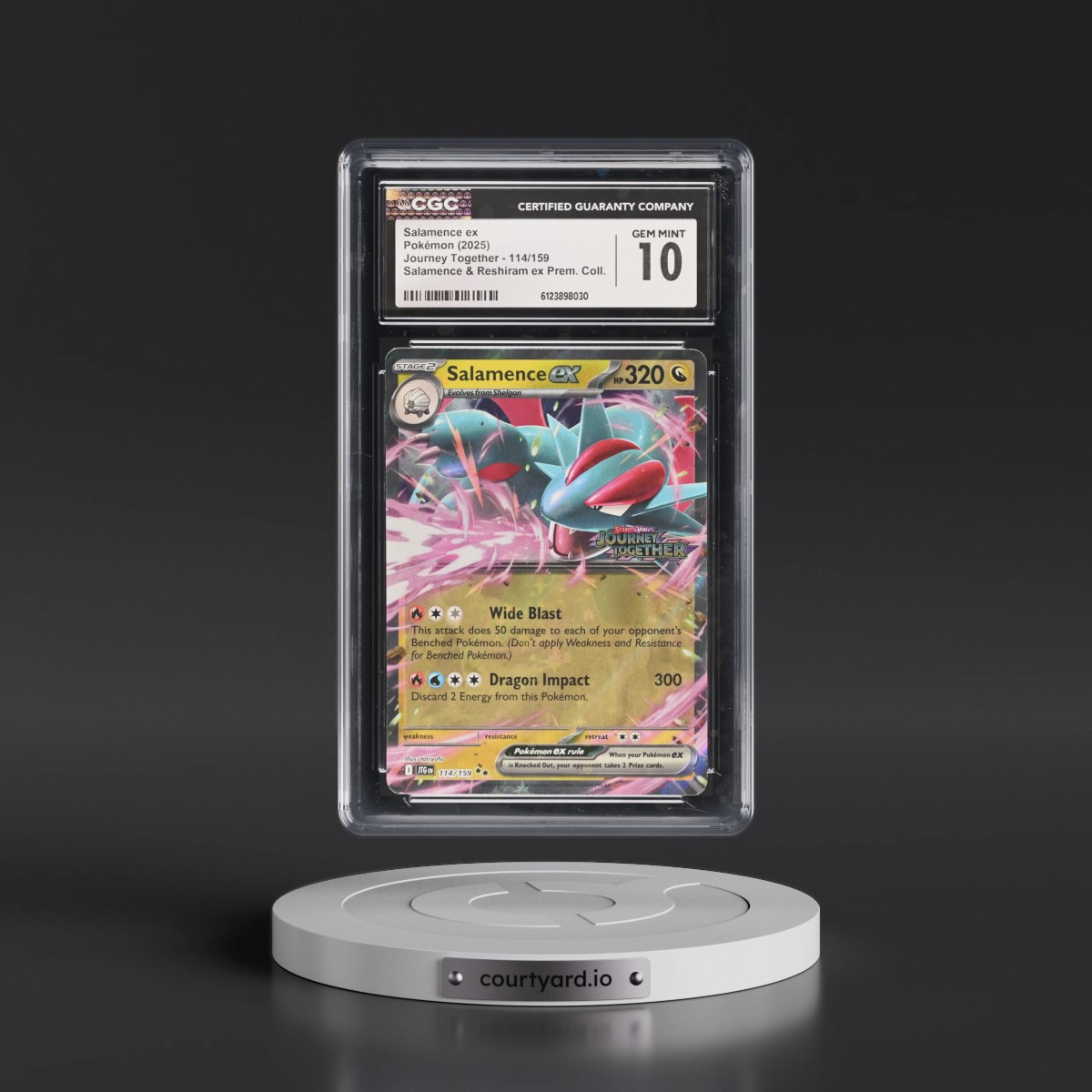 2024 Journey Together - JTG EN #114/159 Salamence ex - Salamence & Reshiram ex Prem. Collection (CGC 10 GEM MINT)