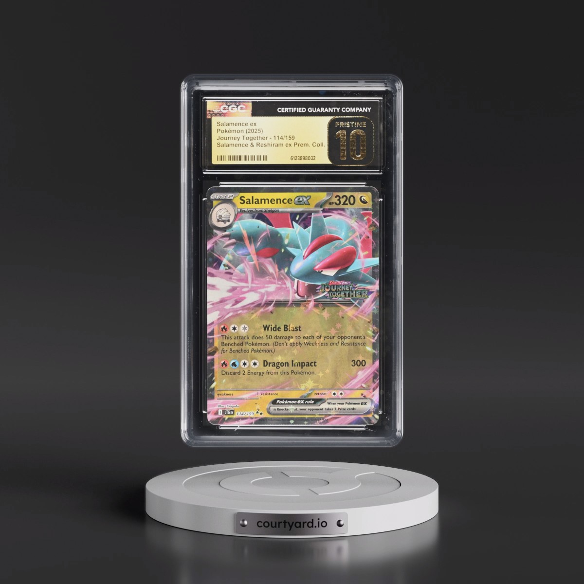 2024 Journey Together - JTG EN #114/159 Salamence ex - Salamence & Reshiram ex Prem. Collection (CGC 10 PRISTINE)
