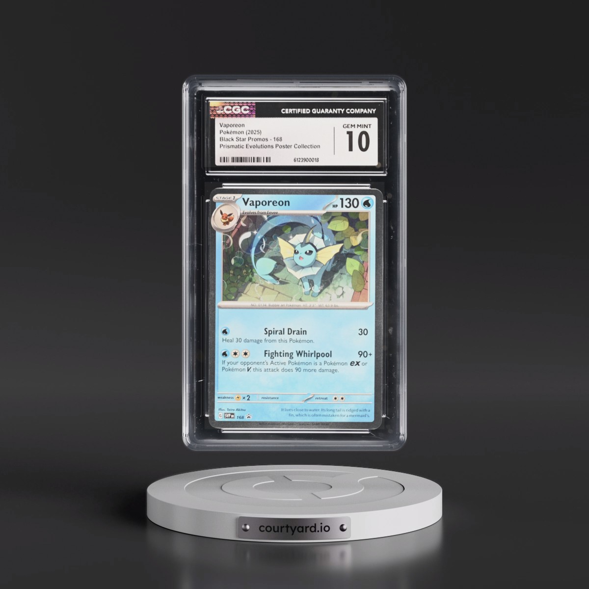 2023 Black Star Promos - Scarlet & Violet SVP EN #168 Vaporeon - Prismatic Evolutions Poster Collection (Cosmos Holo) (CGC 10 GEM MINT)