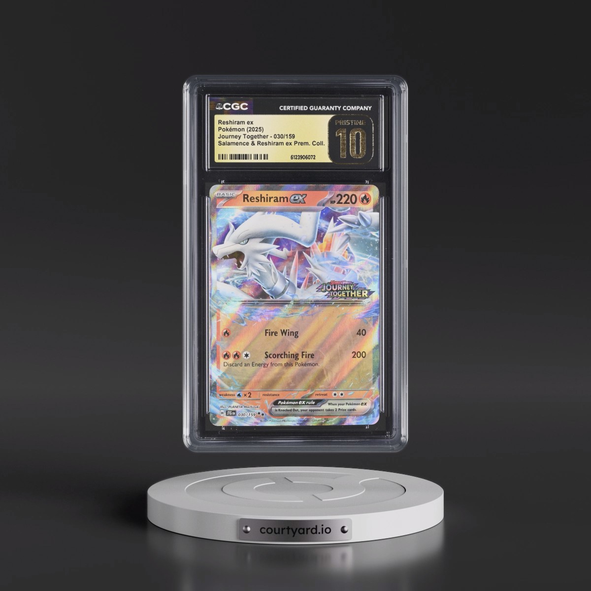 2024 Journey Together - JTG EN #030/159 Reshiram ex - Salamence & Reshiram ex Prem. Collection (Holo) (CGC 10 PRISTINE)