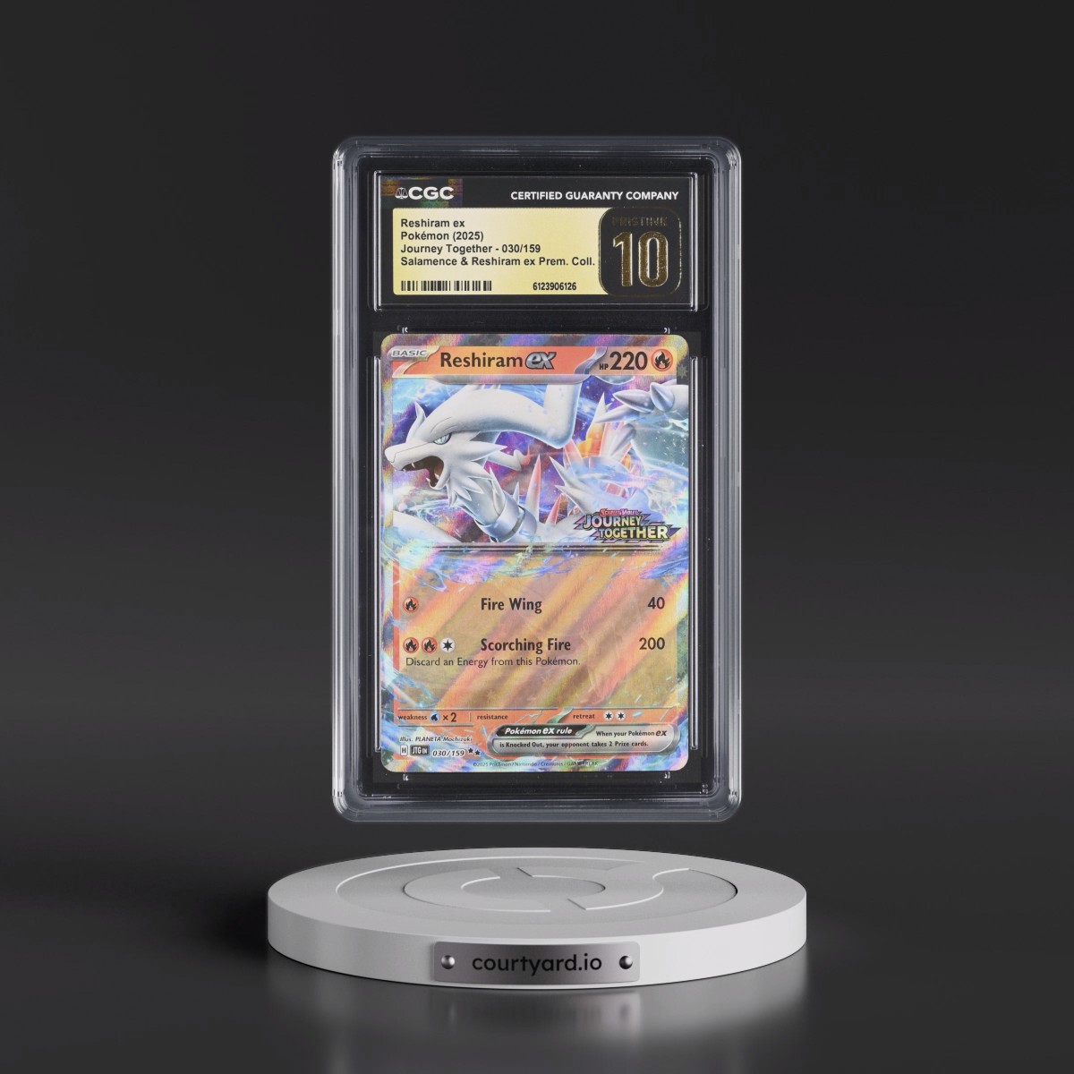2024 Journey Together - JTG EN #030/159 Reshiram ex - Salamence & Reshiram ex Prem. Collection (Holo) (CGC 10 PRISTINE)
