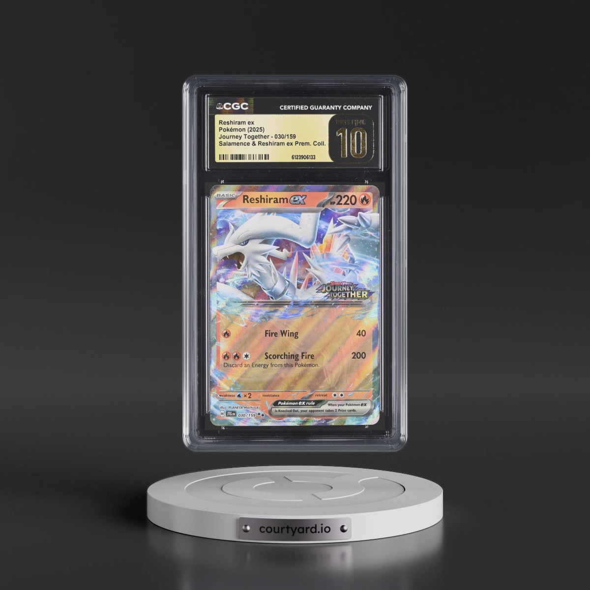 2024 Journey Together - JTG EN #030/159 Reshiram ex - Salamence & Reshiram ex Prem. Collection (Holo) (CGC 10 PRISTINE)