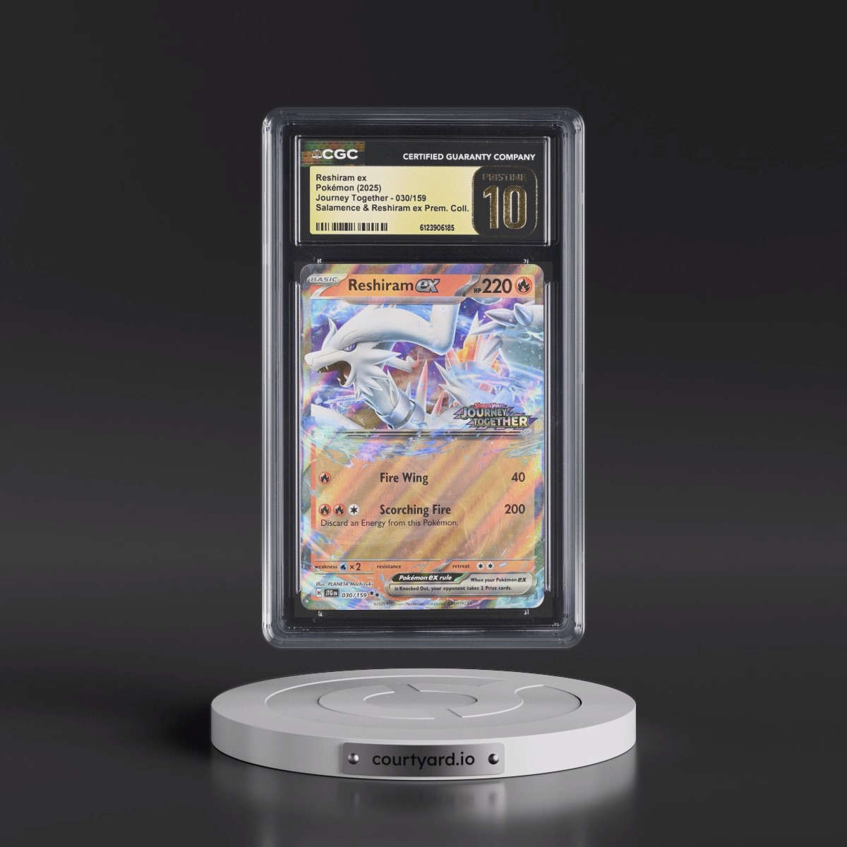 2024 Journey Together - JTG EN #030/159 Reshiram ex - Salamence & Reshiram ex Prem. Collection (Holo) (CGC 10 PRISTINE)