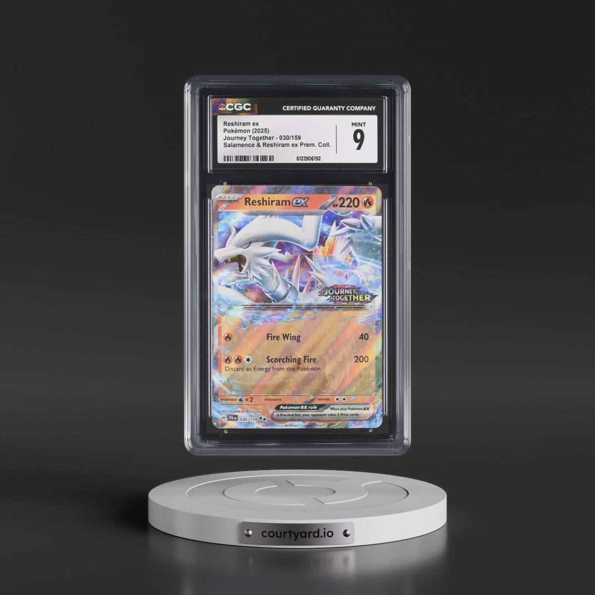 2024 Journey Together - JTG EN Reshiram ex - Salamence & Reshiram ex Prem. Collection (Holo) #030/159 CGC 9