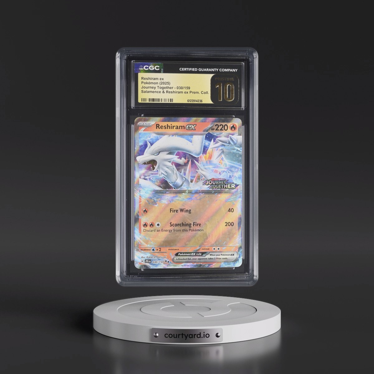 2024 Journey Together - JTG EN #030/159 Reshiram ex - Salamence & Reshiram ex Prem. Collection (Holo) (CGC 10 PRISTINE)