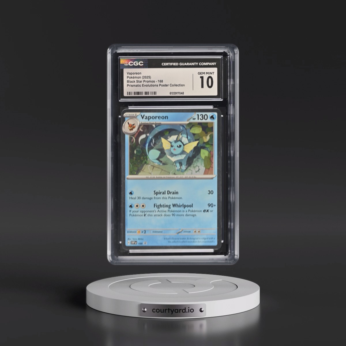 2023 Black Star Promos - Scarlet & Violet SVP EN #168 Vaporeon - Prismatic Evolutions Poster Collection (Cosmos Holo) (CGC 10 GEM MINT)