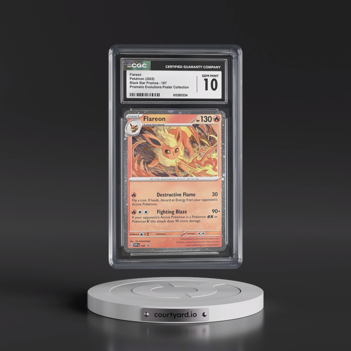 2023 Black Star Promos - Scarlet & Violet SVP EN #167 Flareon - Prismatic Evolutions Poster Collection (Cosmos Holo) (CGC 10 GEM MINT)
