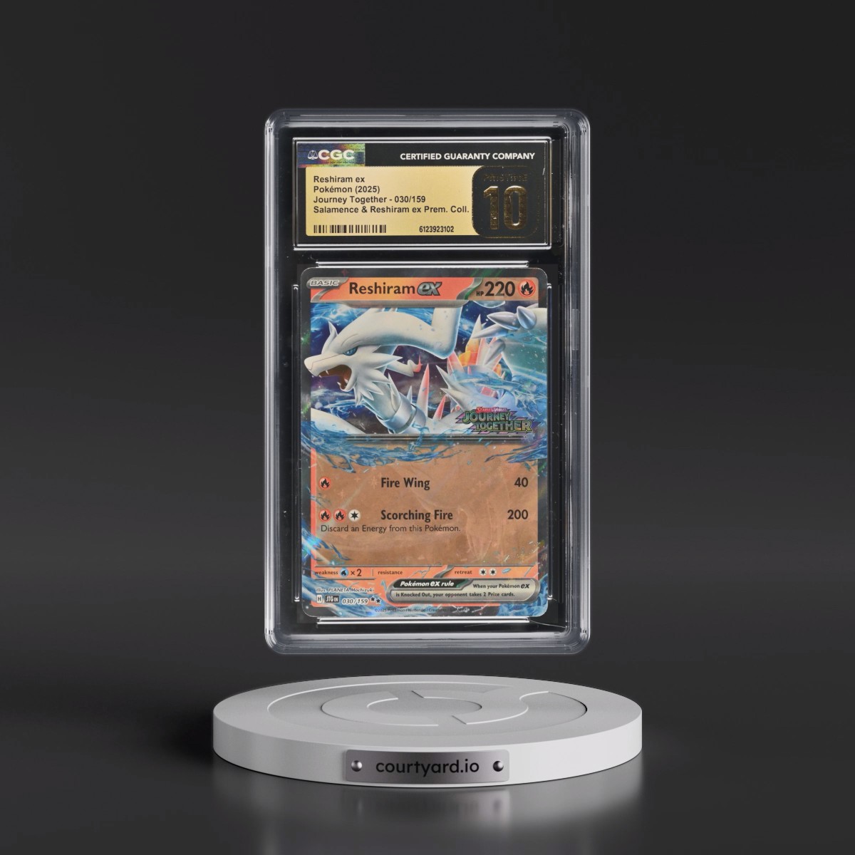 2024 Journey Together - JTG EN #030/159 Reshiram ex - Salamence & Reshiram ex Prem. Collection (Holo) (CGC 10 PRISTINE)