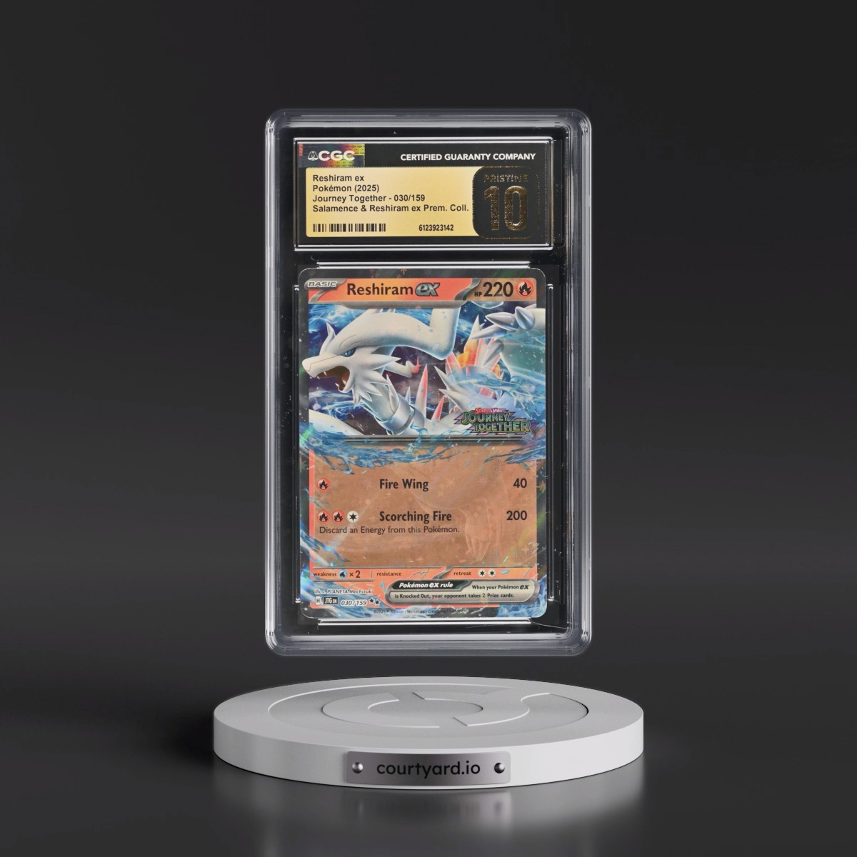 2024 Journey Together - JTG EN #030/159 Reshiram ex - Salamence & Reshiram ex Prem. Collection (Holo) (CGC 10 PRISTINE)