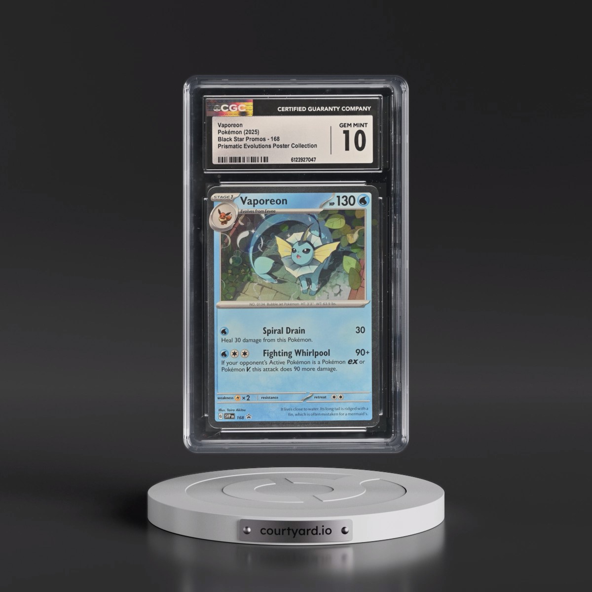 2023 Black Star Promos - Scarlet & Violet SVP EN #168 Vaporeon - Prismatic Evolutions Poster Collection (Cosmos Holo) (CGC 10 GEM MINT)