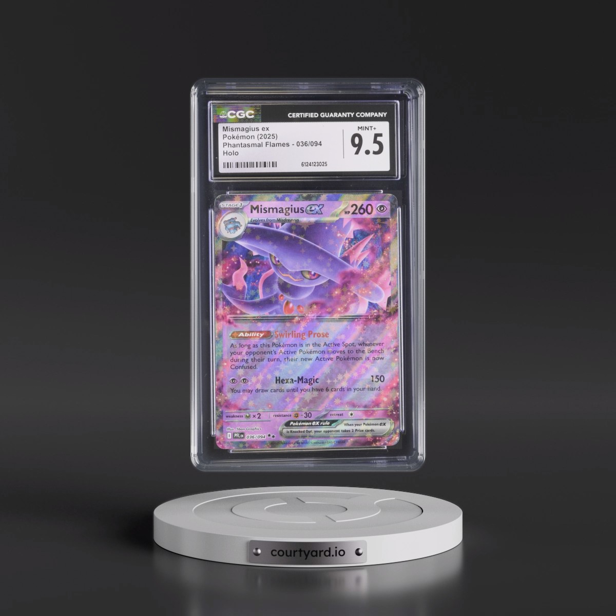 2025 Phantasmal Flames - PFL EN #036/094 Mismagius ex - Holo (CGC 9.5 MINT+)
