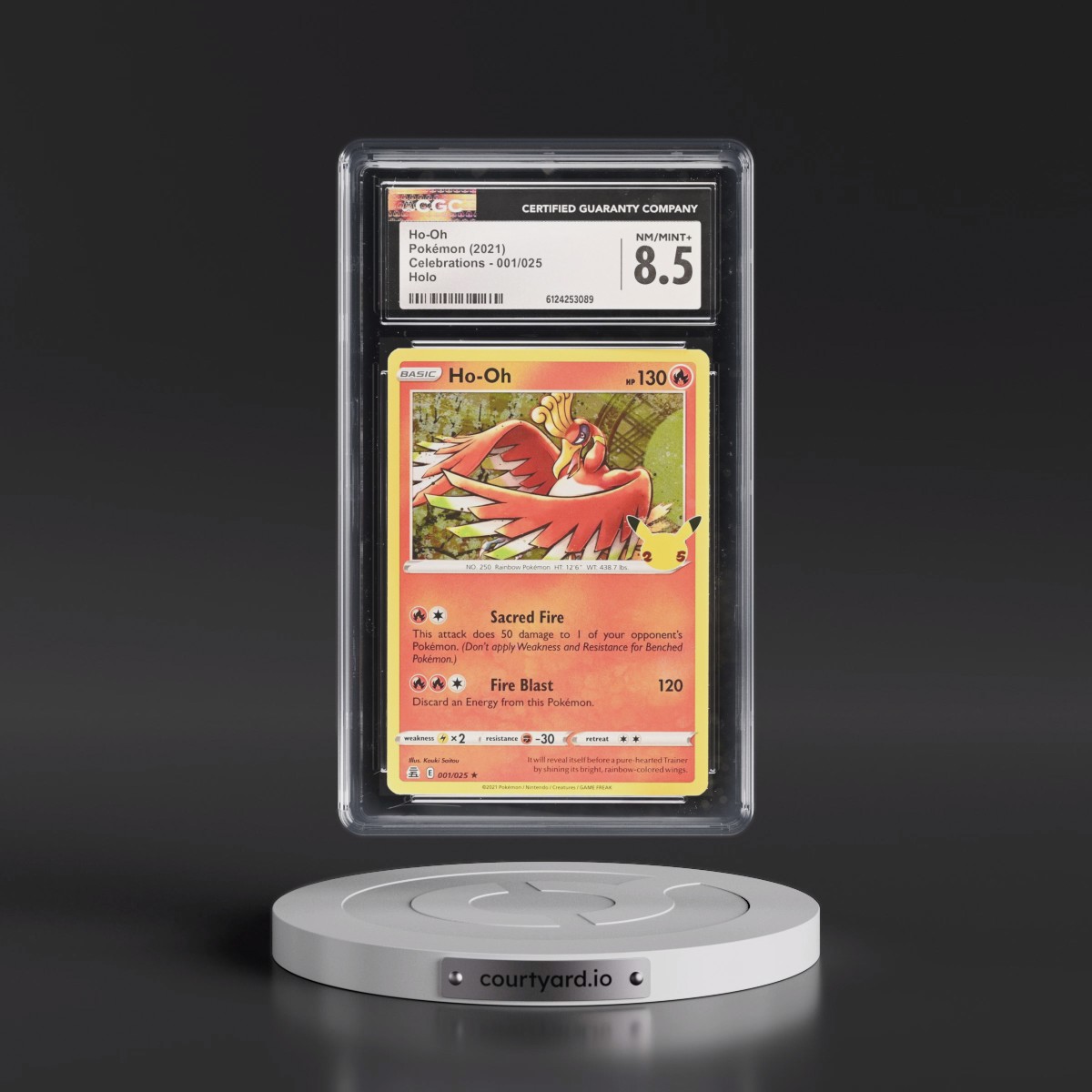 2021 Celebrations #001/025 Ho-Oh - Holo (CGC 8.5 NM-MT+)