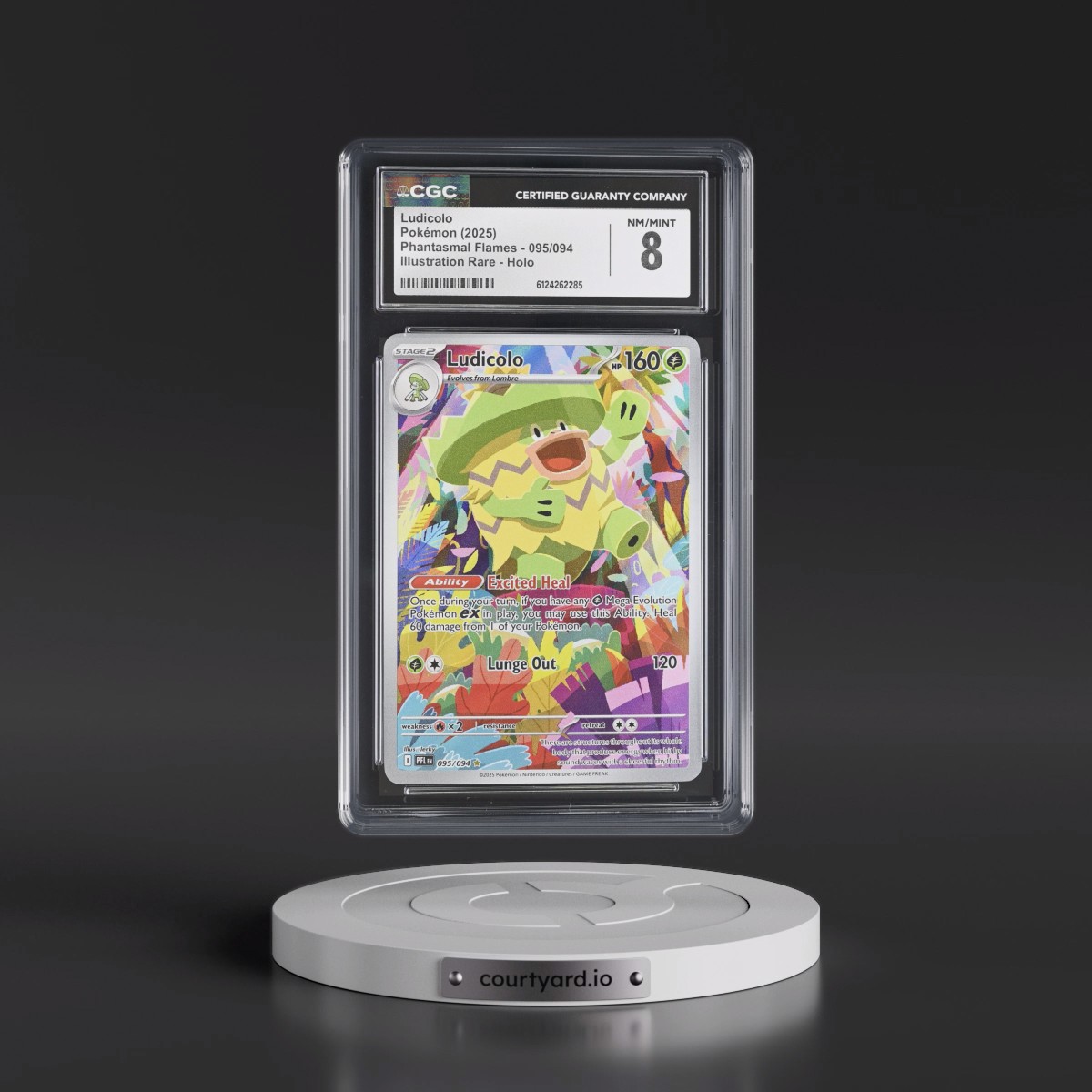 2025 Phantasmal Flames - PFL EN #095/094 Ludicolo - Illustration Rare Holo (CGC 8 NM-MT)