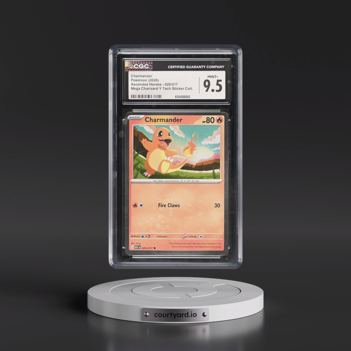 2026 Ascended Heroes - ASC EN #020/217 Charmander - Mega Charizard Y Tech Sticker Collection (Cosmos Holo) (CGC 9.5 MINT+)