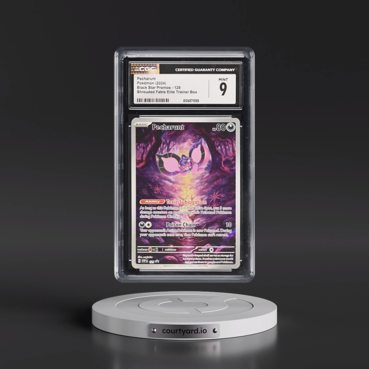 2023 Black Star Promos - Scarlet & Violet SVP EN #129 Pecharunt - Shrouded Fable Elite Trainer Box (Holo) (CGC 9 MINT)