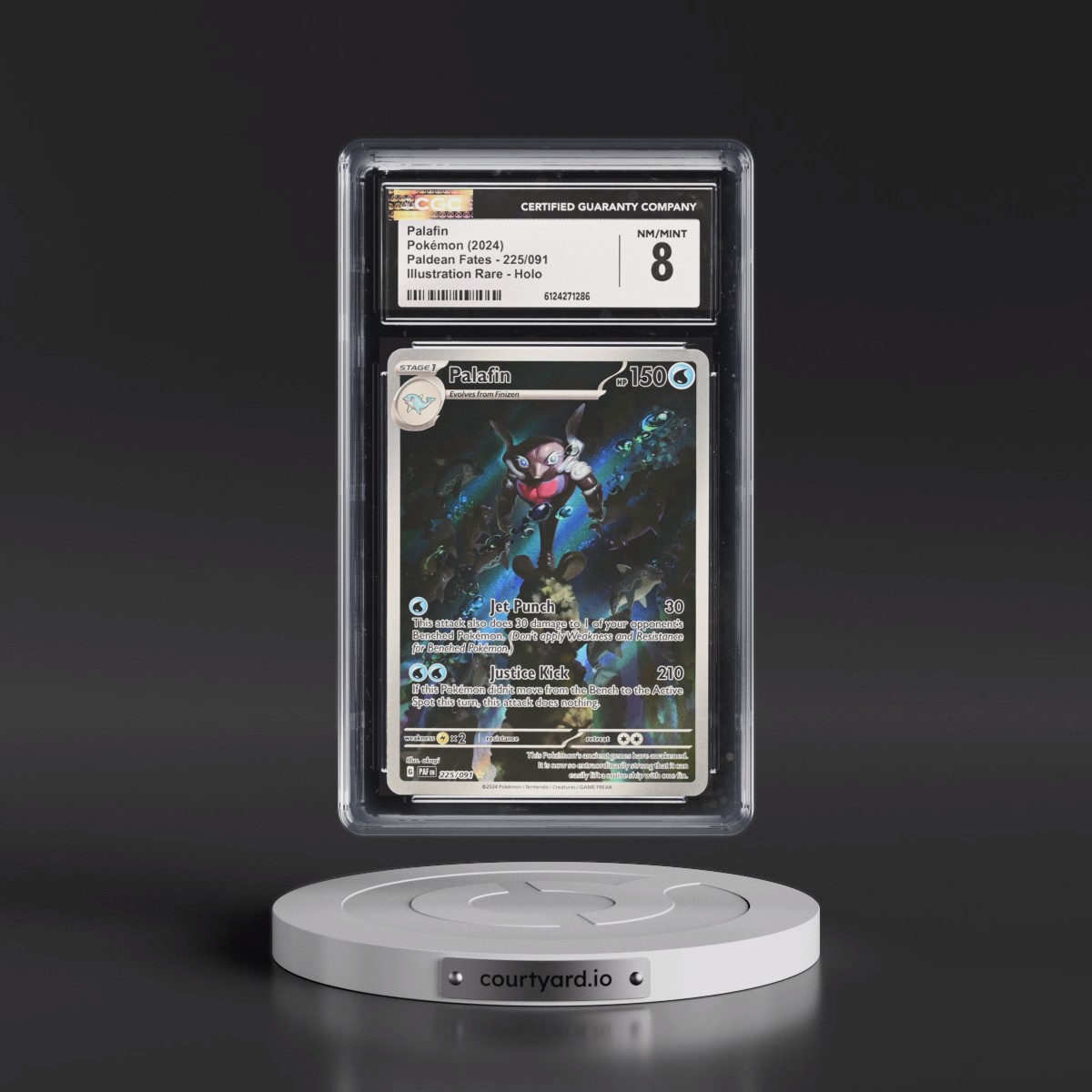 2024 Paldean Fates - PAF EN #225/091 Palafin - Illustration Rare Holo (CGC 8 NM-MT)