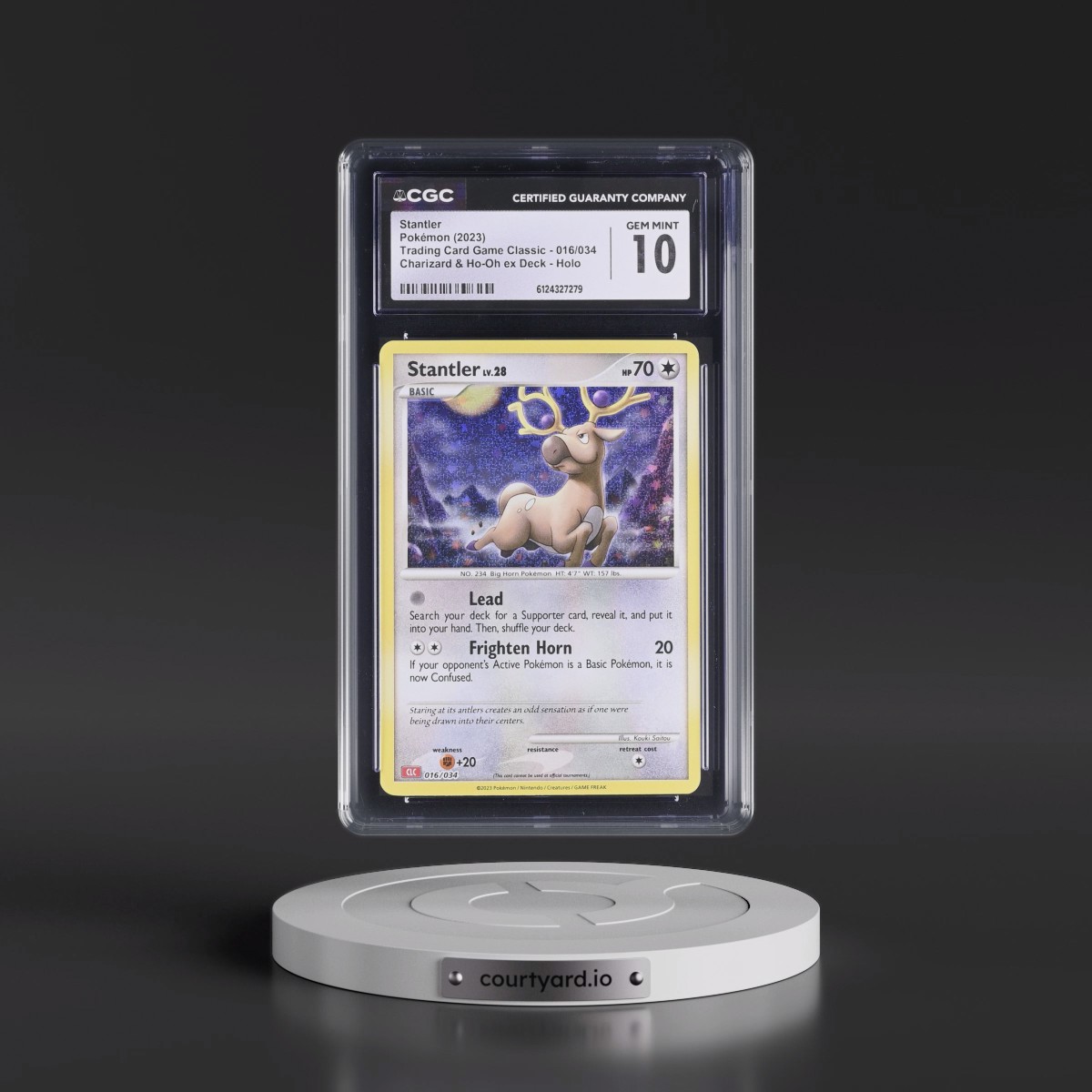 2023 Trading Card Game Classic - CLV, CLC, CLB #016/034 Stantler - Charizard & Ho-Oh ex Deck - CLC Holo (CGC 10 GEM MINT)