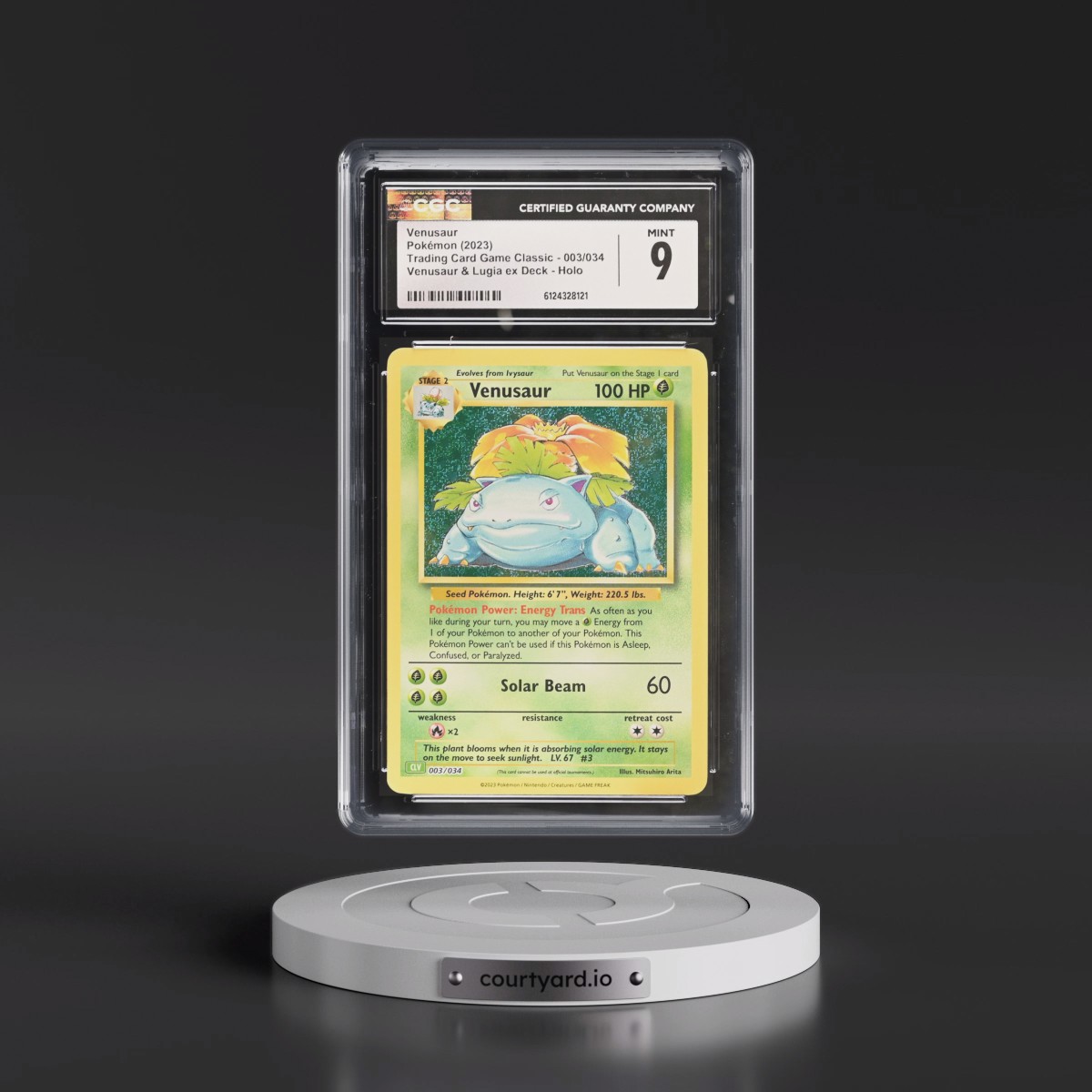 2023 Trading Card Game Classic - CLV, CLC, CLB #003/034 Venusaur - Venusaur & Lugia ex Deck - CLV Holo (CGC 9 MINT)