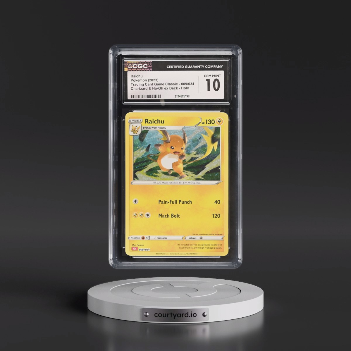 2023 Trading Card Game Classic - CLV, CLC, CLB #009/034 Raichu - Charizard & Ho-Oh ex Deck - CLC Holo (CGC 10 GEM MINT)