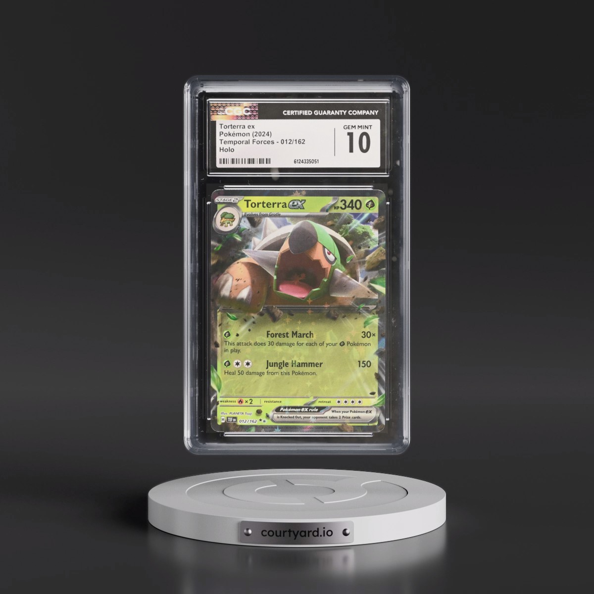 2023 Temporal Forces - TEF EN #012/162 Torterra ex - Holo (CGC 10 GEM MINT)
