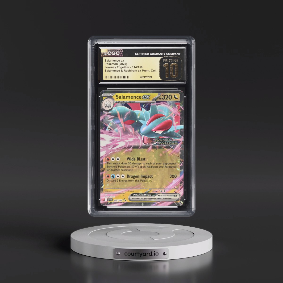 2024 Journey Together - JTG EN #114/159 Salamence ex - Salamence & Reshiram ex Prem. Collection (CGC 10 PRISTINE)