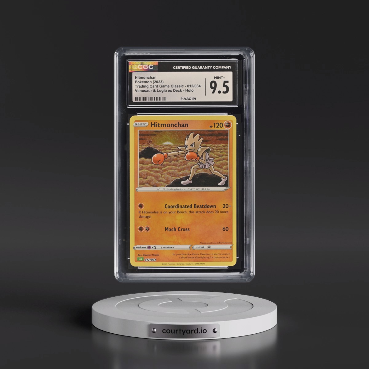 2023 Trading Card Game Classic - CLV, CLC, CLB #012/034 Hitmonchan - Venusaur & Lugia ex Deck - CLV Holo (CGC 9.5 MINT+)