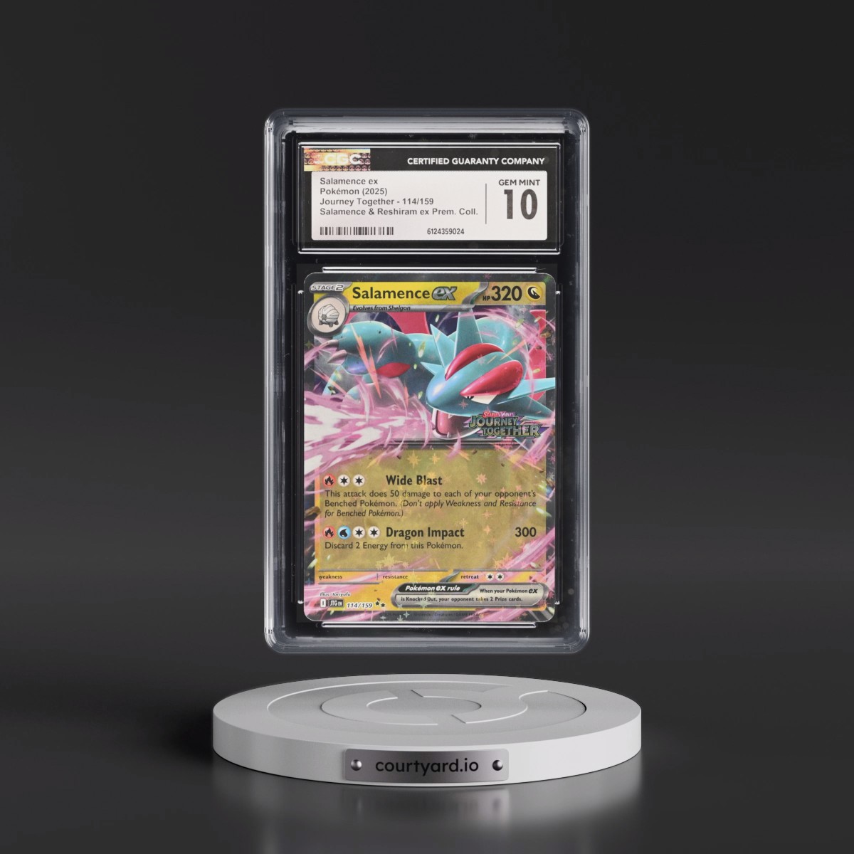 2024 Journey Together - JTG EN #114/159 Salamence ex - Salamence & Reshiram ex Prem. Collection (CGC 10 GEM MINT)
