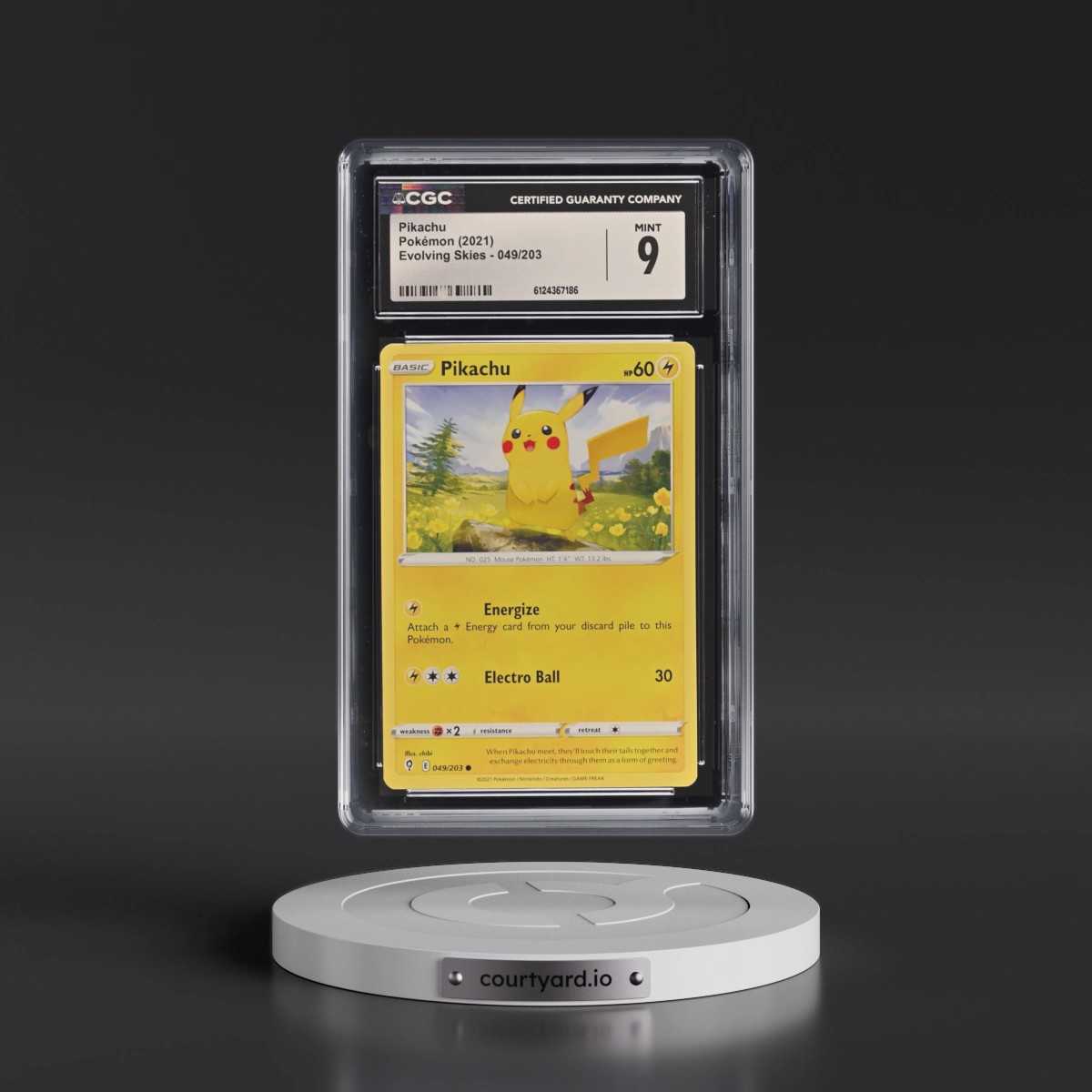 2021 Evolving Skies Pikachu #049/203 CGC 9
