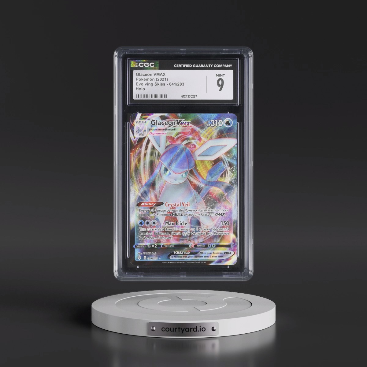 2021 Evolving Skies #041/203 Glaceon VMAX - Holo (CGC 9 MINT)