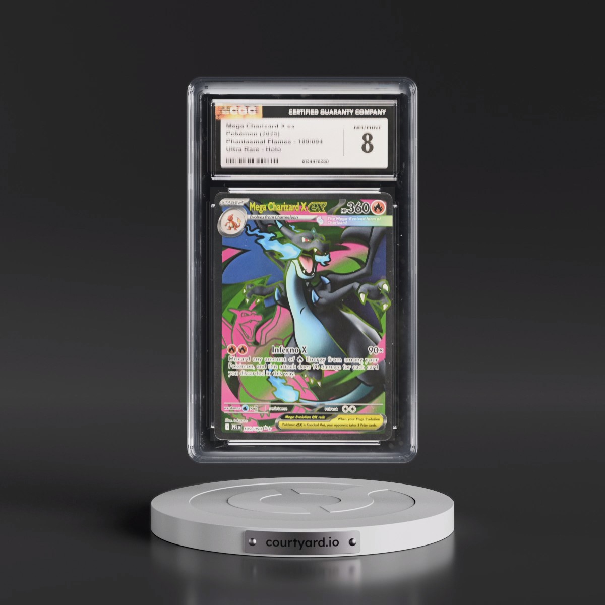 2025 Phantasmal Flames - PFL EN #109/094 Mega Charizard X ex - Ultra Rare Holo (CGC 8 NM-MT)