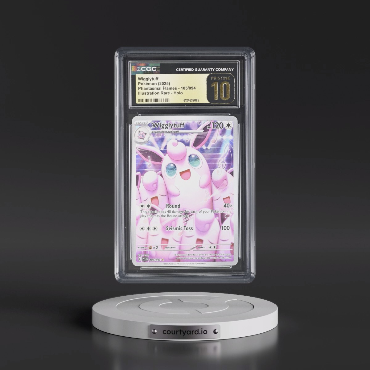 2025 Pokémon Pfl EN-Phantasmal Flames #105 Wigglytuff - Illustration Rare (CGC 10 PRISTINE)