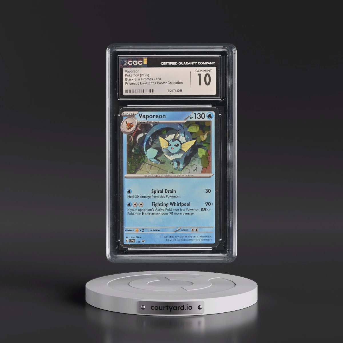 2023 Black Star Promos - Scarlet & Violet SVP EN #168 Vaporeon - Prismatic Evolutions Poster Collection (Cosmos Holo) (CGC 10 GEM MINT)