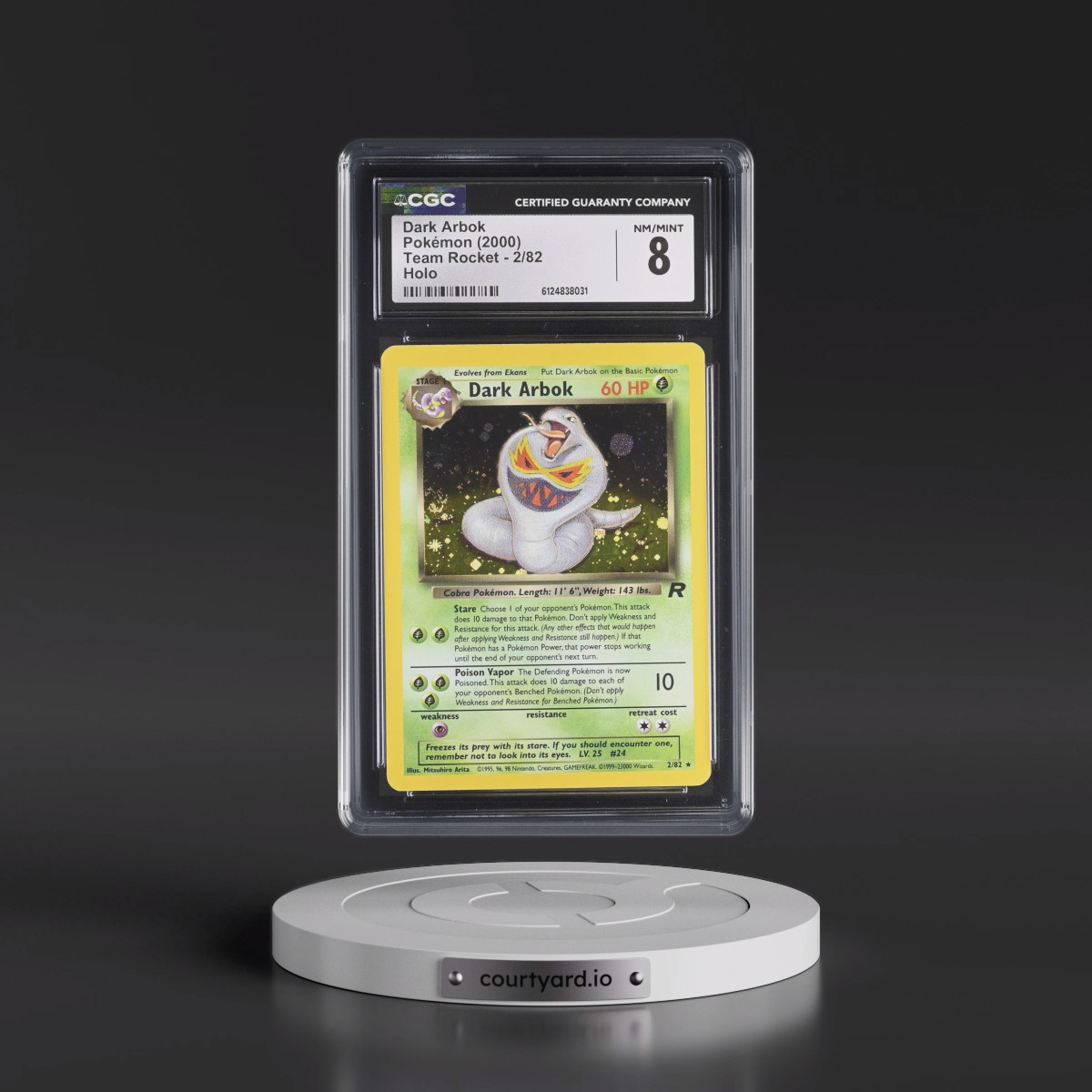 1999 Team Rocket #2/82 Dark Arbok - Holo (CGC 8 NM-MT)