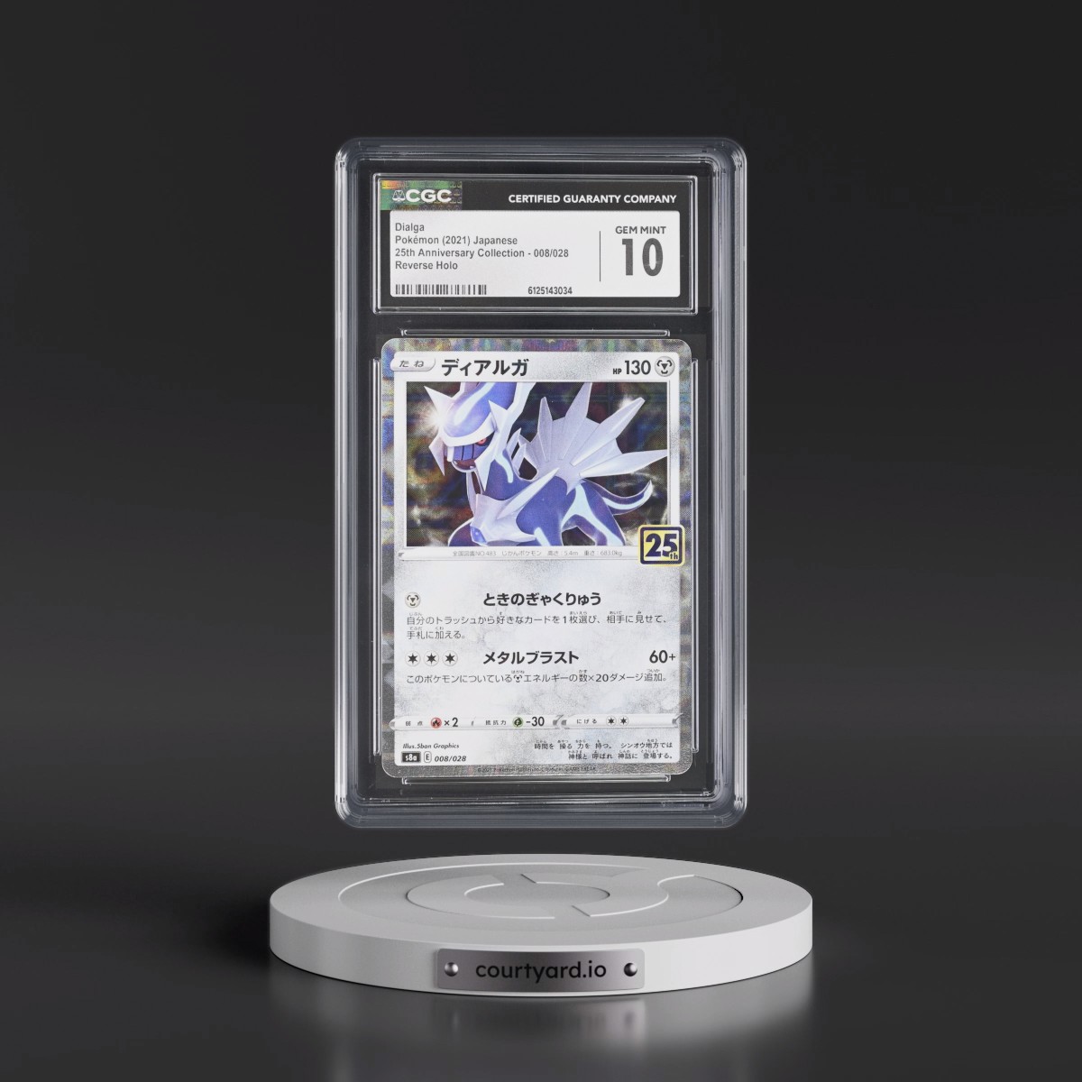 2021 25th Anniversary Collection #008/028 Dialga - Reverse Holo Square/Diamond (CGC 10 GEM MINT)