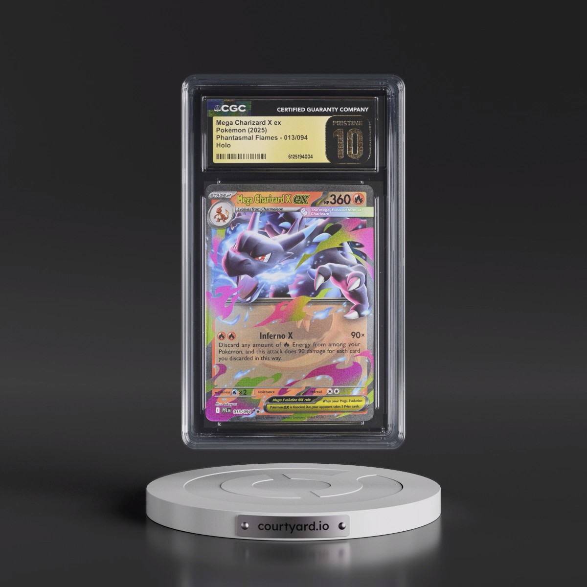 2025 Phantasmal Flames - PFL EN Mega Charizard X ex - Holo #013/094 CGC 10